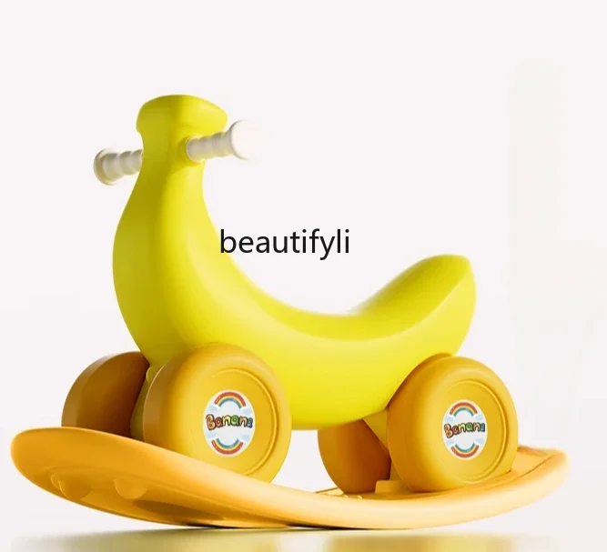 Banana cart rocking horse Trojan horse, two-in-one children's toy car baby yo