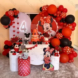 73pcs Disney Minnie Mouse Balloons Garland Arch Kit Red Black Latex Balloons Gir Birthday Party Baby Shower Decoration Gift