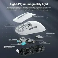 Attack Shark X3/X6 Wireless Mouse 3Mode PAW3395 Sensor Lightweight Low Latency Gaming Mouse E-Sports Gamer Pc Accessories Office