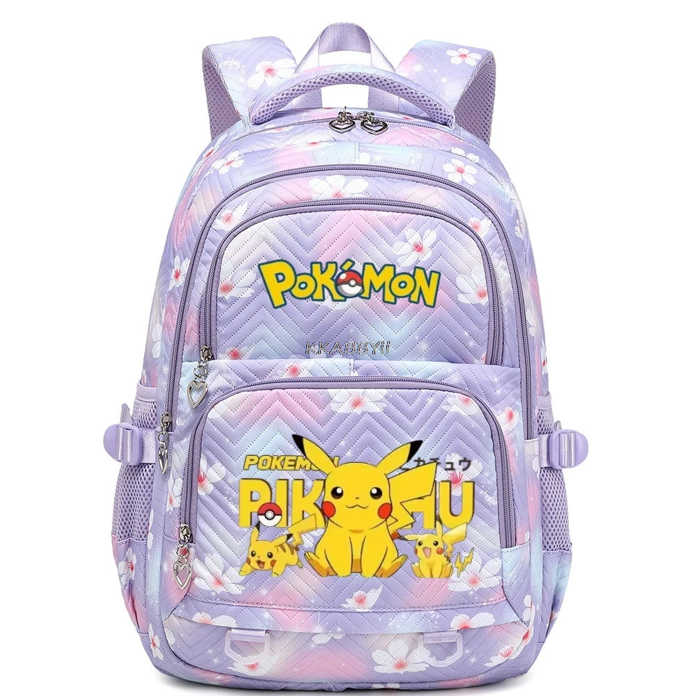 Mochilas pokemon pikachu para meninas e mulheres, mochila escolar para adolescentes, estudantes, mochilas de desenho animado, bolsa de viagem para laptop