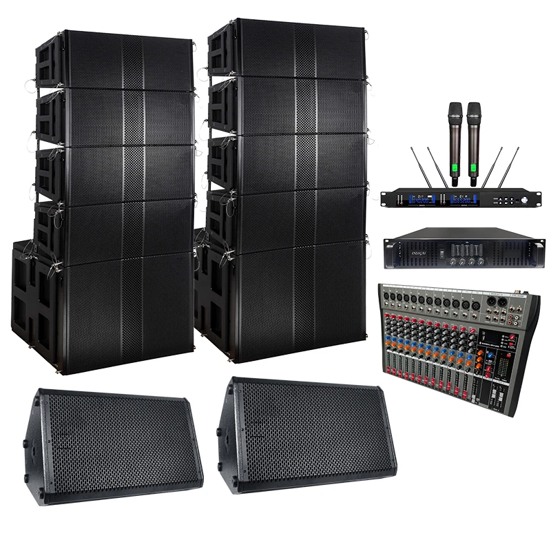 New Design Professional Active Speakers For Outdoor Show Stage Wedding System Dual 10 Inch Passive Active Line Array Speaker