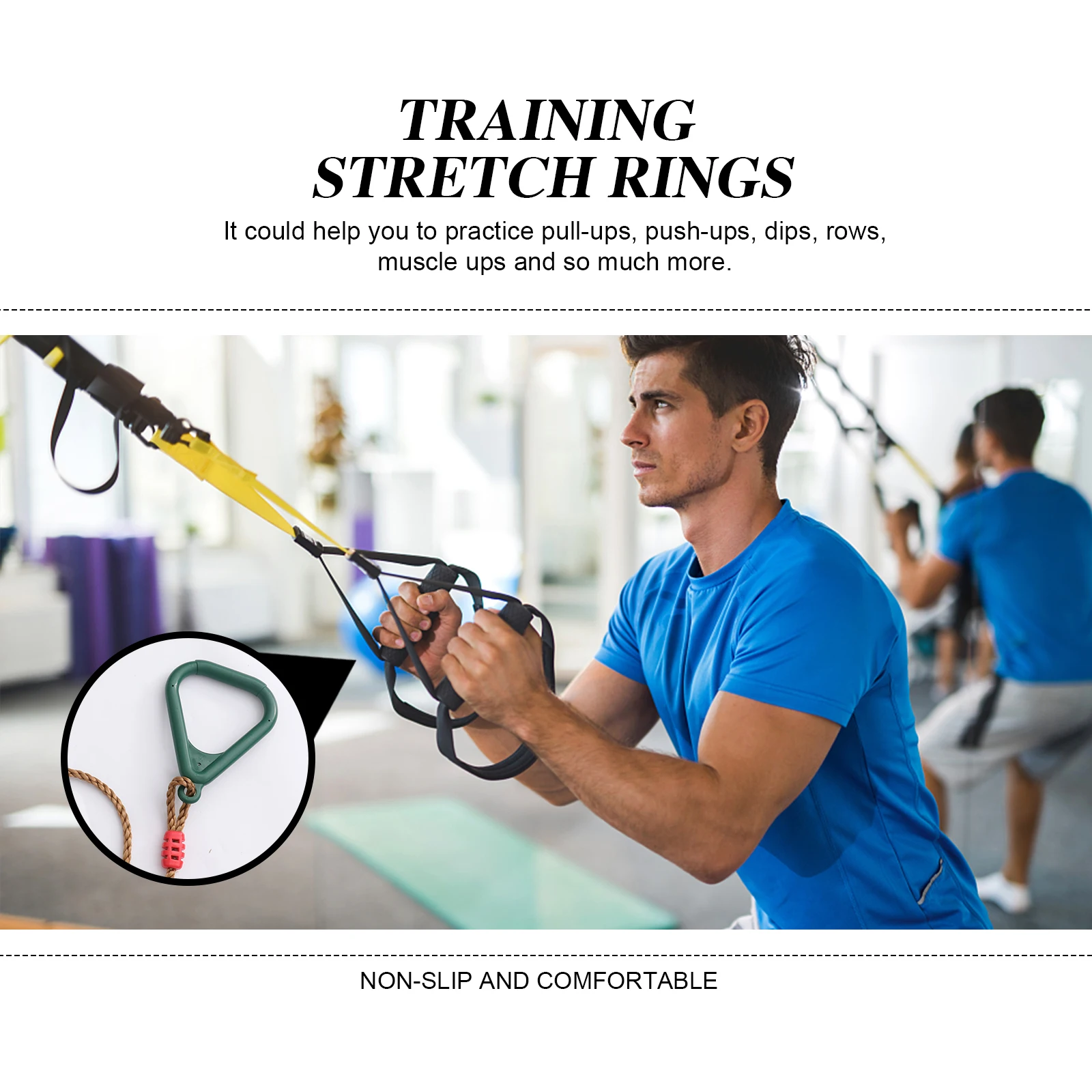 

Fitness Rings Gym Equipment for Kids Gymnastics Home Non-slip Wooden Workout Baby