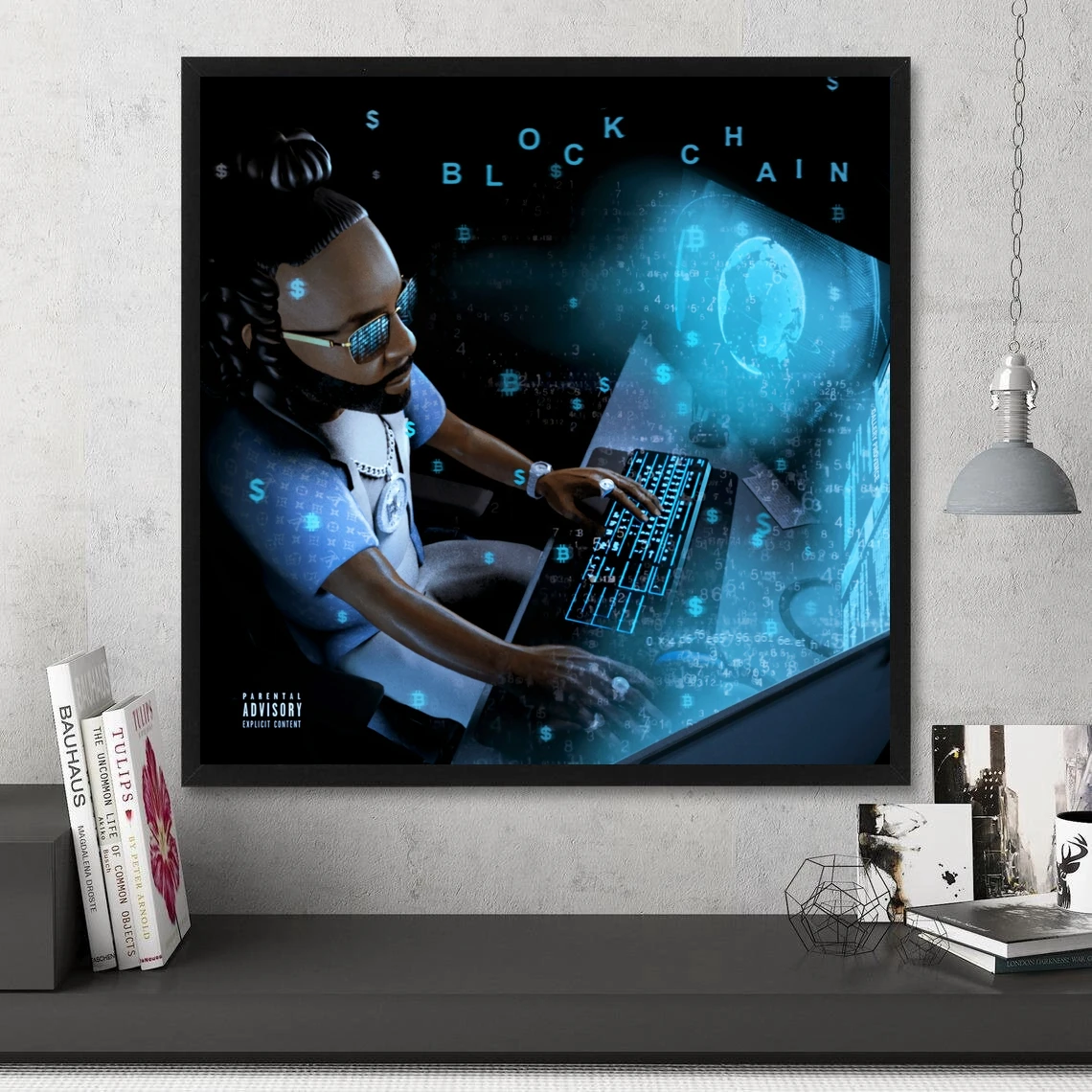 Money Man Blockchain Music Album Cover Poster Canvas Art Print Home Decor Wall Painting ( No Frame )