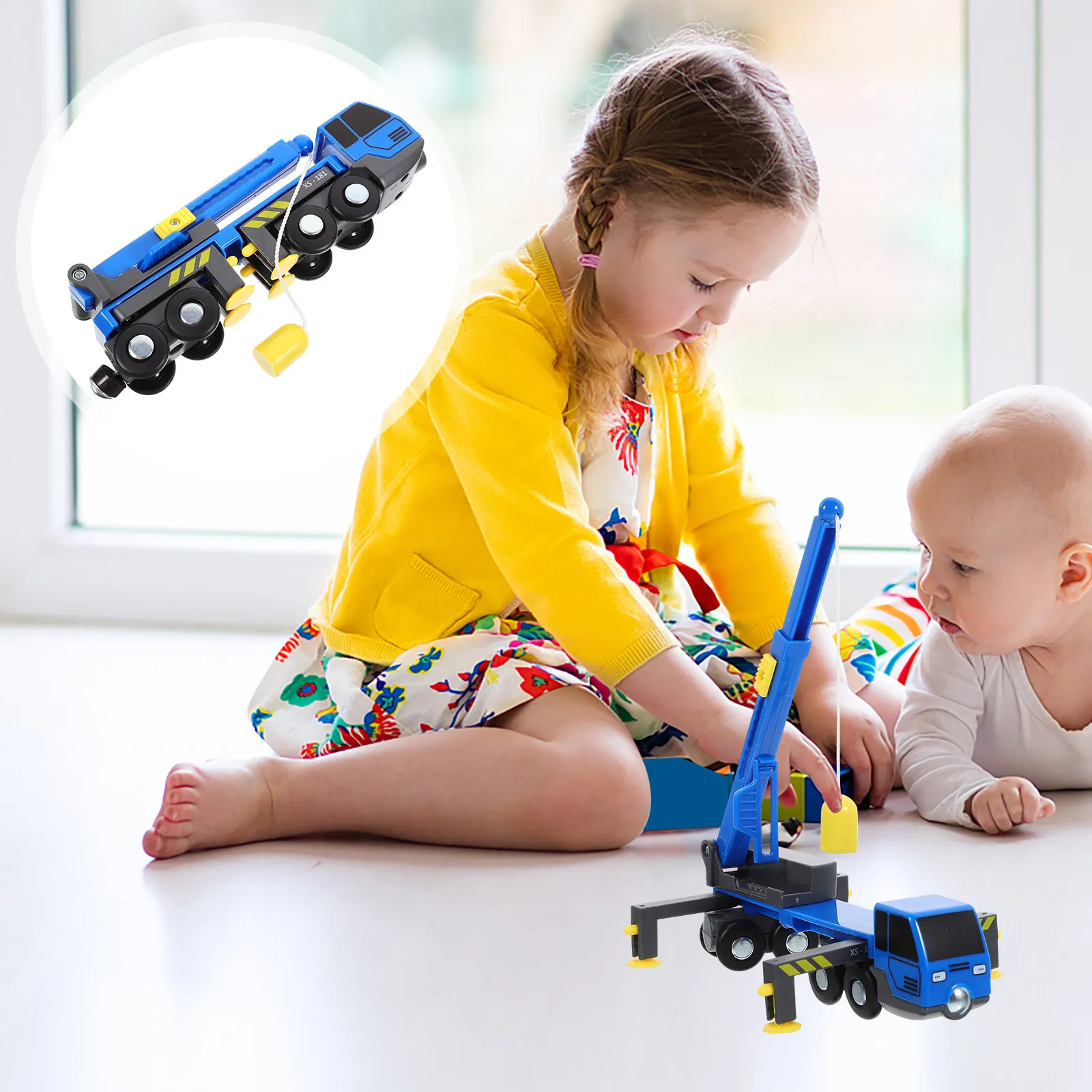 

Crane Truck Plastic Engineering Car Telescopic Adjustable Simulation Construction Vehicle Kid Play Gift
