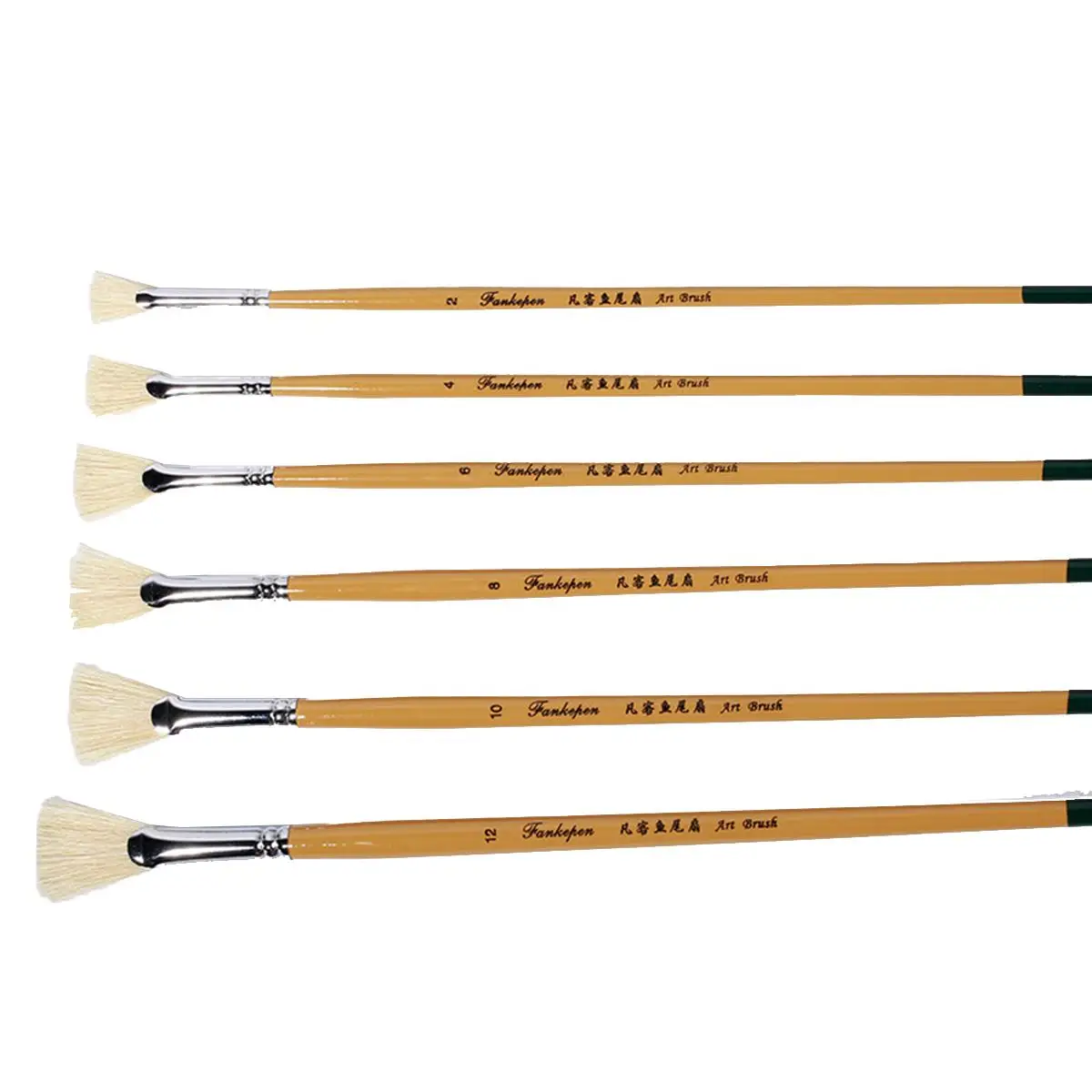 

6PCS Fan-shaped Brushes Artists Supplies Weasel Hair Durable Watercolor Oil Weasel Hair Brushes Acrylic Painting