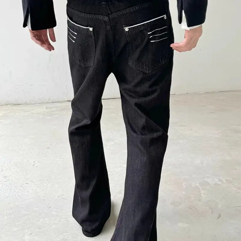 

Retro American High Street Embroidered Slim Fit Flared Commuter Jeans Unisex Youth Casual Wear Resistant Comfortable Straight...