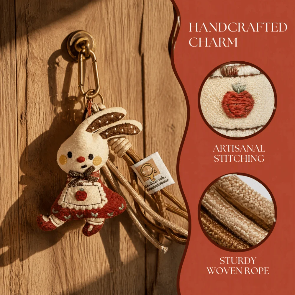 Cartoon Animal Keychain Doll Charm Multicolor Horse Chicken Duck Lanyard Charm Rabbit Cat Bear Ligth Weight Keyring Pendant