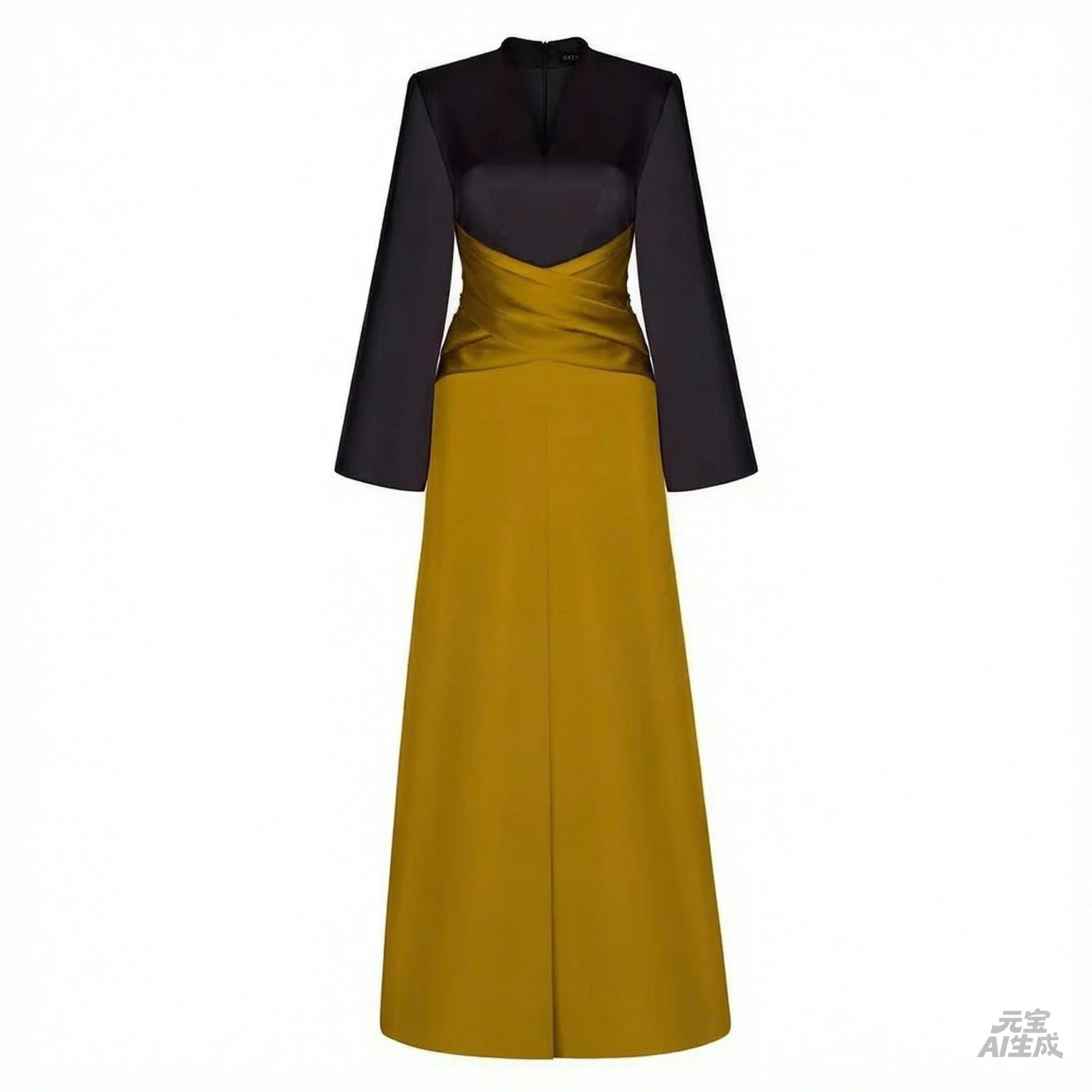 Customized Elegant Formal Gowns for Women Long Sleeves V Neck A Line Evening Party Dresses Floor Length Middle Split Wedding Gue view 5