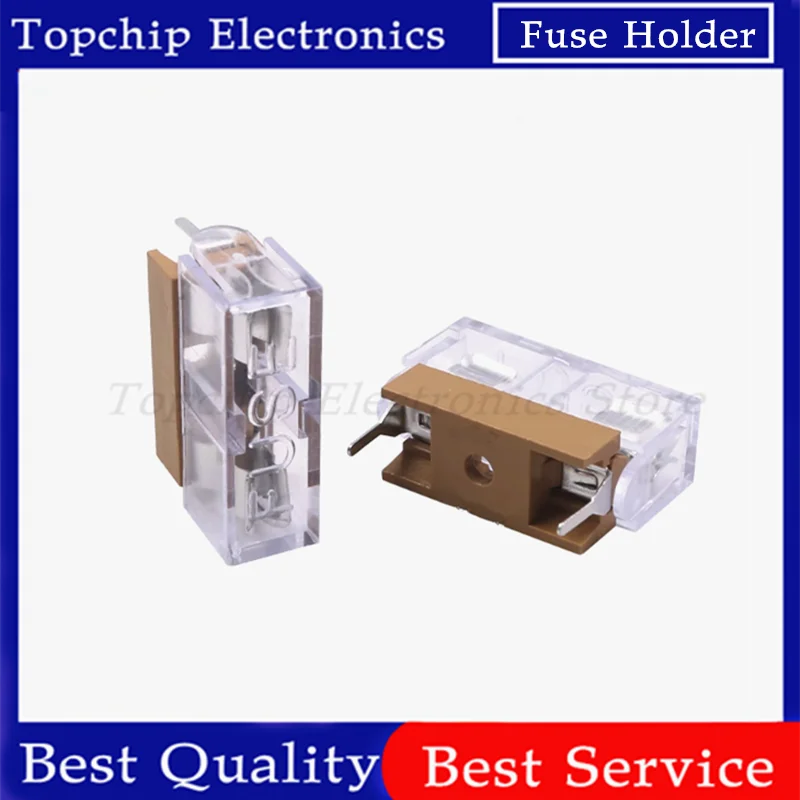 10pcs 5*20mm 250V Glass Fuse Holder Transparent Holder With Transparent Cover Fuse Blocks 5X20MM Insurance Header