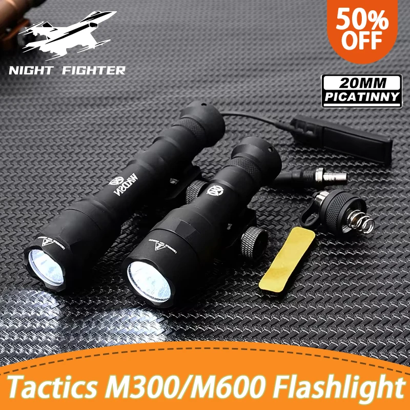 

WADSN Tactical M300 M600 Flashlight Constant Switch Set M300A Scout Light Airsoft M600C Hunting Weapon Spotlight Fit 20MM Rail A