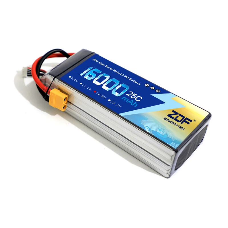 ZDF Power New Arrived 4S 14.8V 16000mah 25C Max 60C Lipo Battery For Helicopter RC Model Quadcopter Airplane Drone CAR FPV Boat