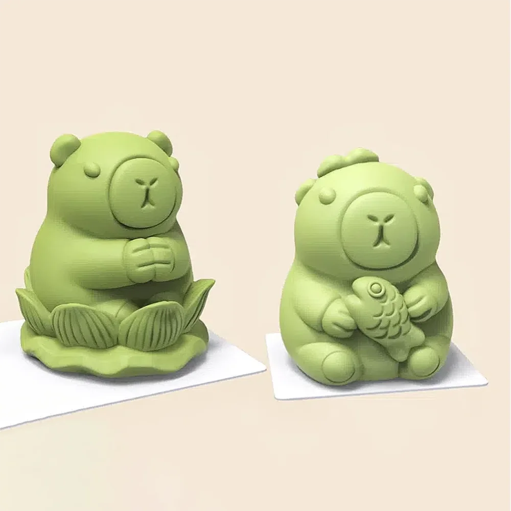 Silicone Mold for Lotus Capybara Cake - Cute Animal Chocolate Mousse Mold, Baking Decorations, DIY Candle & Soap Making Craft