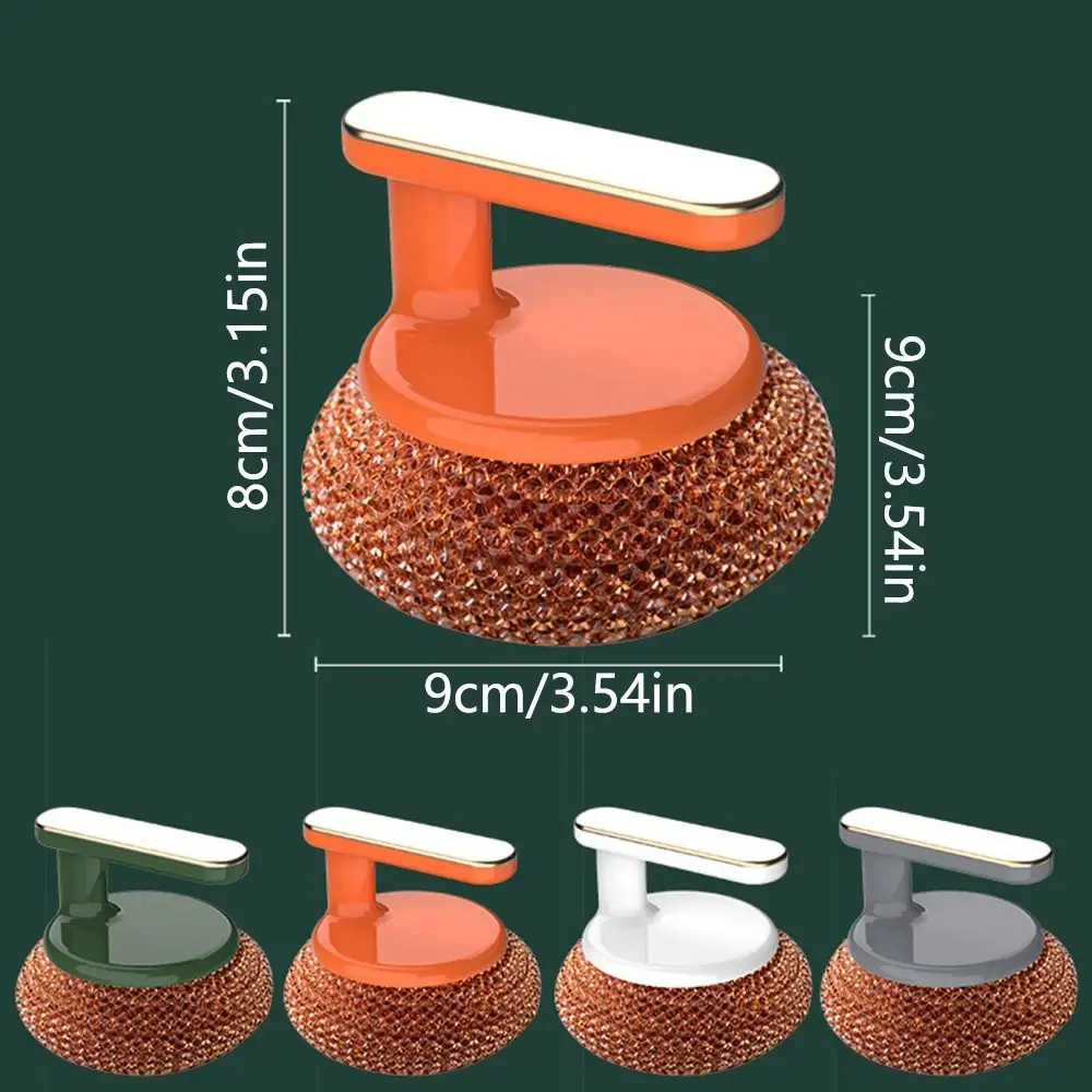 Kitchen Sponges Scrubbers Scourer Dishes Cleaning Ball Kitchen Wire with Handle Metal Wire Scourer Scrubbing Scour Sponges