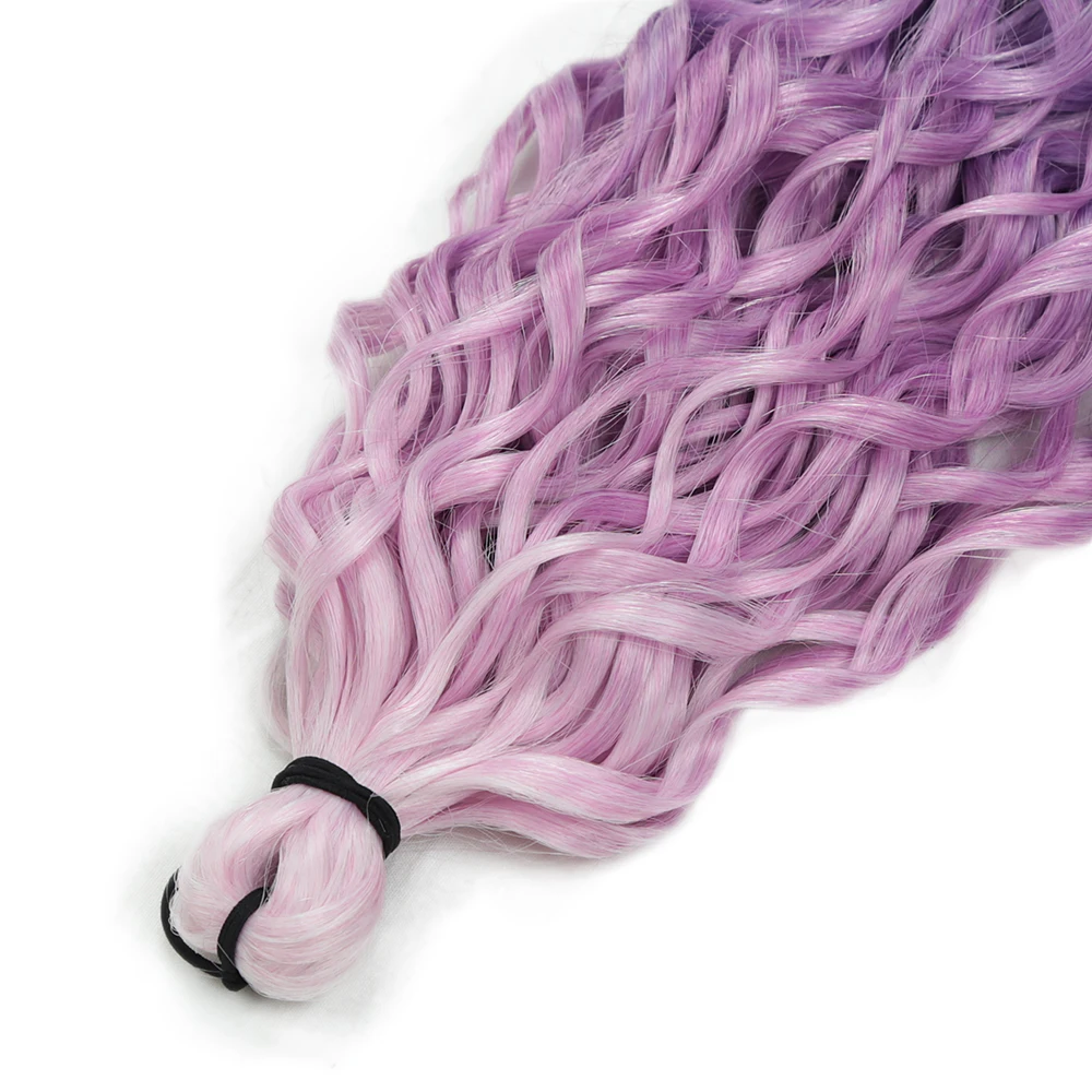 3 szt. 18-calowe włosy syntetyczne do szydełkowania, afro curl, falowane, ombre, tęczowe, doczepiane warkocze.