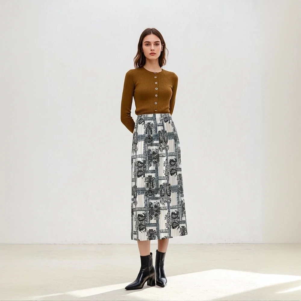 

Miyake Fold 2025 Spring/Summer Half Skirt Ethnic Style Dress Up Fold Skirt Large Size Show Thin Half Skirt Retro Hundred Fold