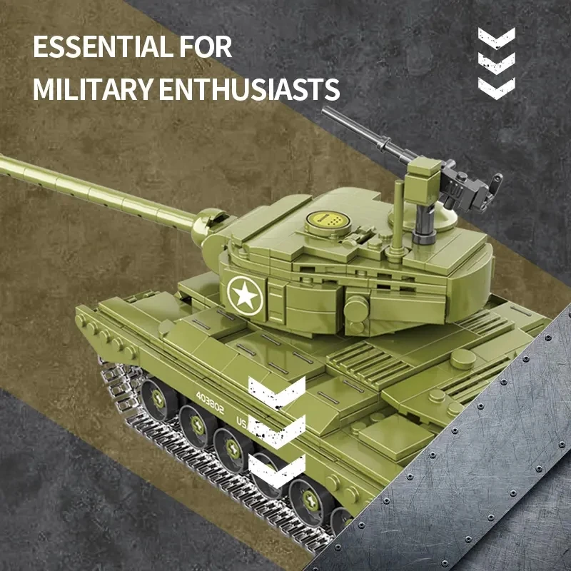 Blocs de construction de char militaire M26 de l'union soviétique, 764 pièces, briques de l'armée de la seconde guerre mondiale, figurines de soldats, jouets pour enfants garçons