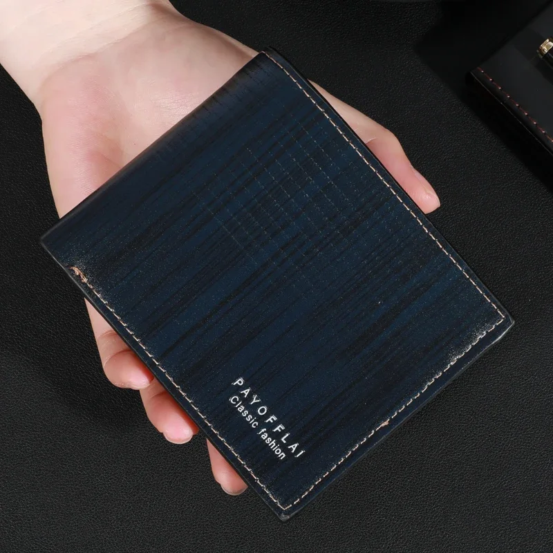 Men\'s Wallet Credit Card Holder Zipper Coin Pocket Clutch Leather Purse Male Casual Multi-function Small Money Clip Bag Wallet