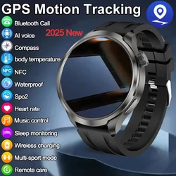 New 1.85”HD Extra Large Screen GPS Outdoor Professional Sports Smart Bracelet Men Women NFC Bluetooth Call Smart Watches 2025