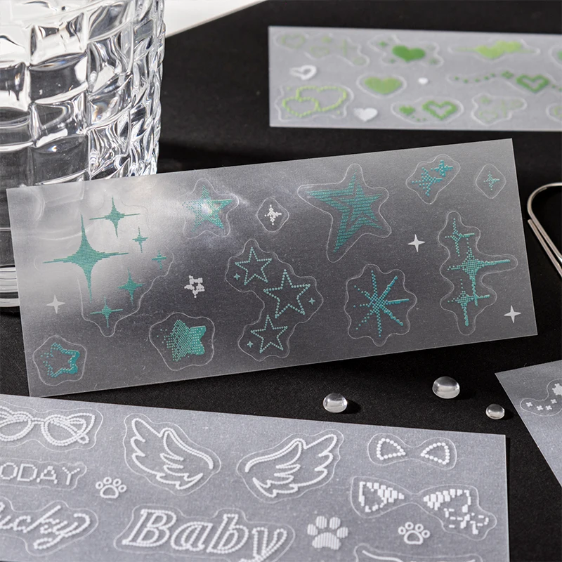 Journal GO 16pcs Star Pattern Array Stickers Creative Photo Album Scrapbooking Decorative Cute Mini Sticker Planner diy Material