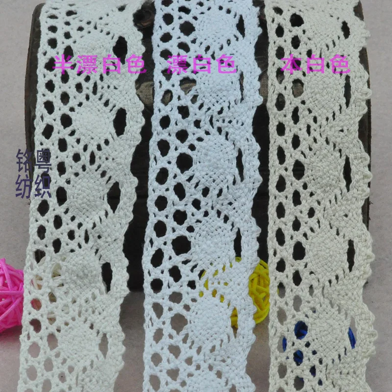 100m/Lot 4cm Cotton White Lace Crochet Flower Curtain Women Garment Hair Bedding Decoration Sewing Accessory Diy Apparel Fabric