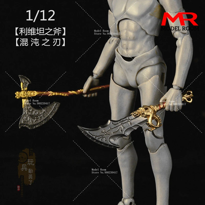 1/12 Scale Kratos Axe Chaos Blade Model 6cm Soldier Scene Accessories Fit 6'' Soldier Action Figure Body Dolls view 6