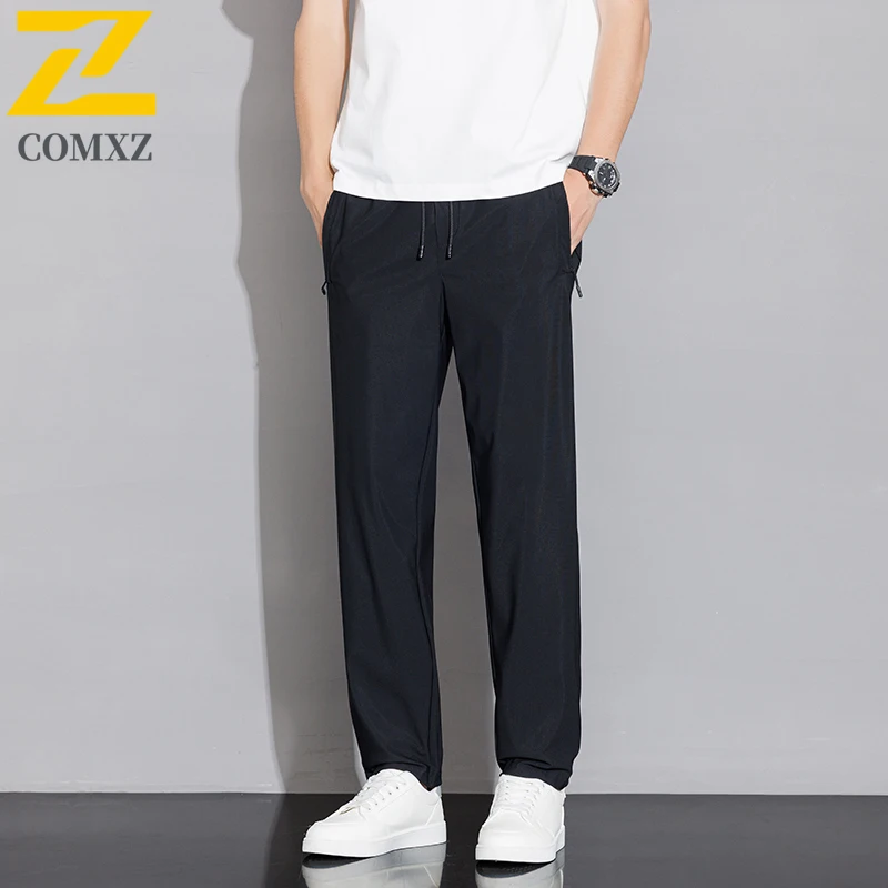 Summer Sports Pants Men's Casual Ice Silk Quick-drying Thin Straight Pants Jogger Gym Breathable plus size 8xl 9xl 11xl Trousers