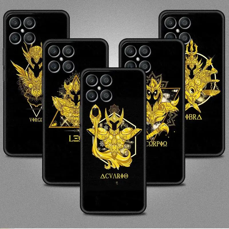 Anime Saint Seiya Logo Case For Honor X8 X8a 90 X9a 8X 70 50 20 Magic5 Pro 9X P60 P50 Black Soft Phone Funda