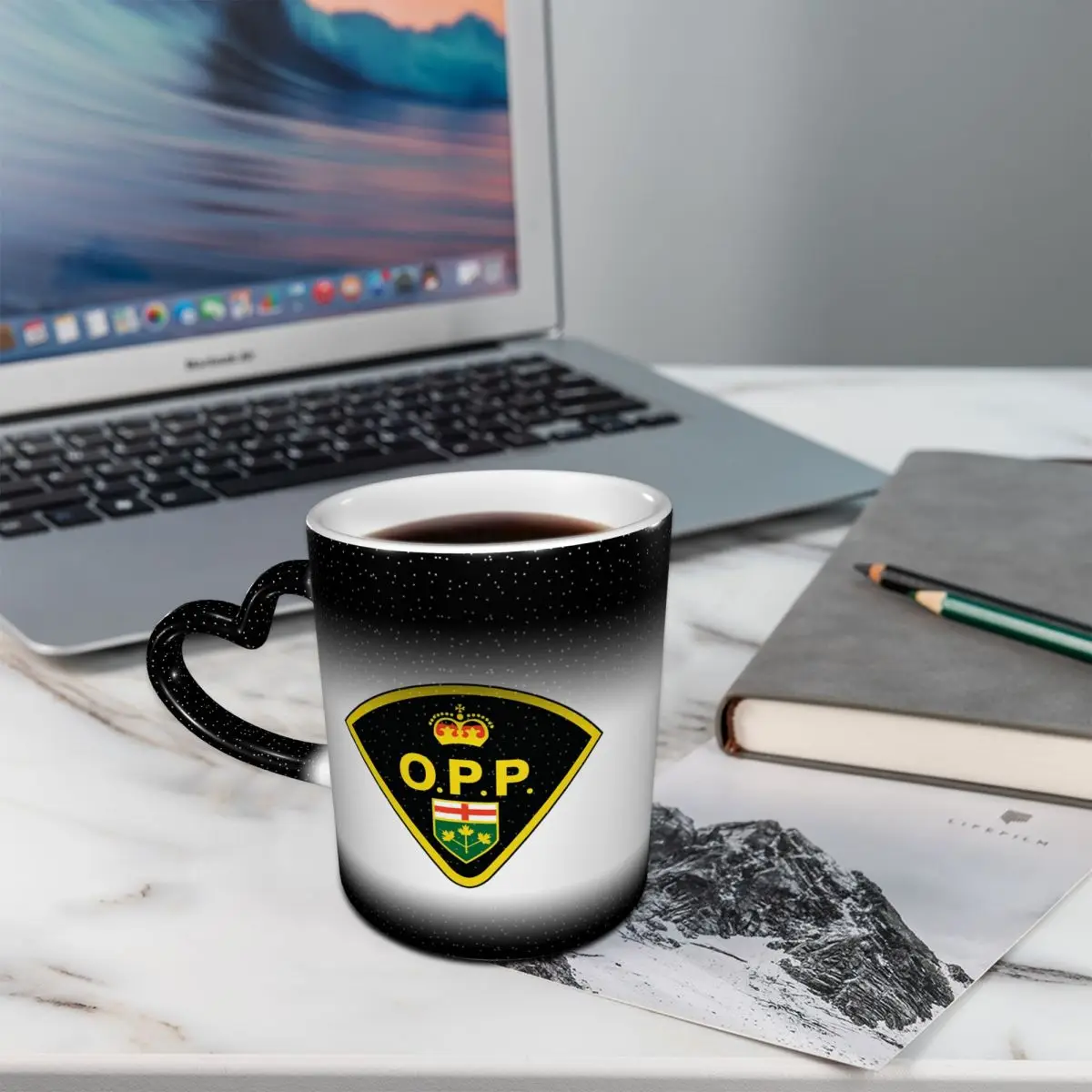 Flash Of Ontario Provincial Police Mug Funny Ceramic Coffee Cups Tea Mugs Milk Cup Drinkware Gift for Woman Man