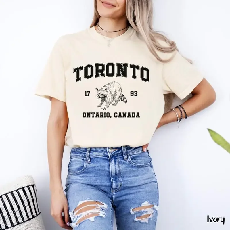 Camiseta Toronto Mapache Divertida Talla Grande Souvenir Ontario Canadá Irónico