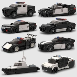 MOC Police City Car Set M5 M8 PT Boat Model Building Blocks Defend City Rescue Vehicle Bricks Toys DIY Gifts For Children Boys