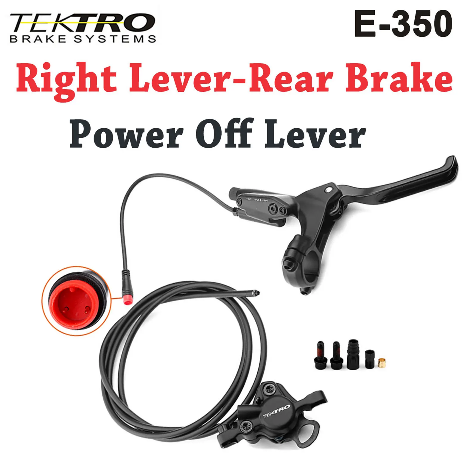 Tektro E350 Hydraulic Disc Brake Ebike 2 Pins Power Off Lever Right Hand Calipper Electric Bicycle Disc Brake e-bike Brakes