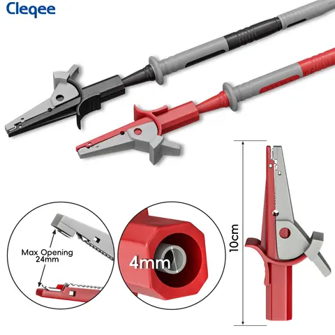 Cleqee CKT004 multimetertestkabelsats testkabel 4 mm banankontakt med krokodilklämma perforerad prob för elektrisk testning 8 best sales testkabelsats - №3