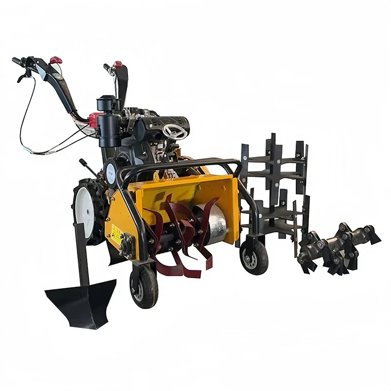 Twin shaft 12 knife 4 wheel drive gasoline lawn mower rotary tiller/garden tiller rake lawn mower farm