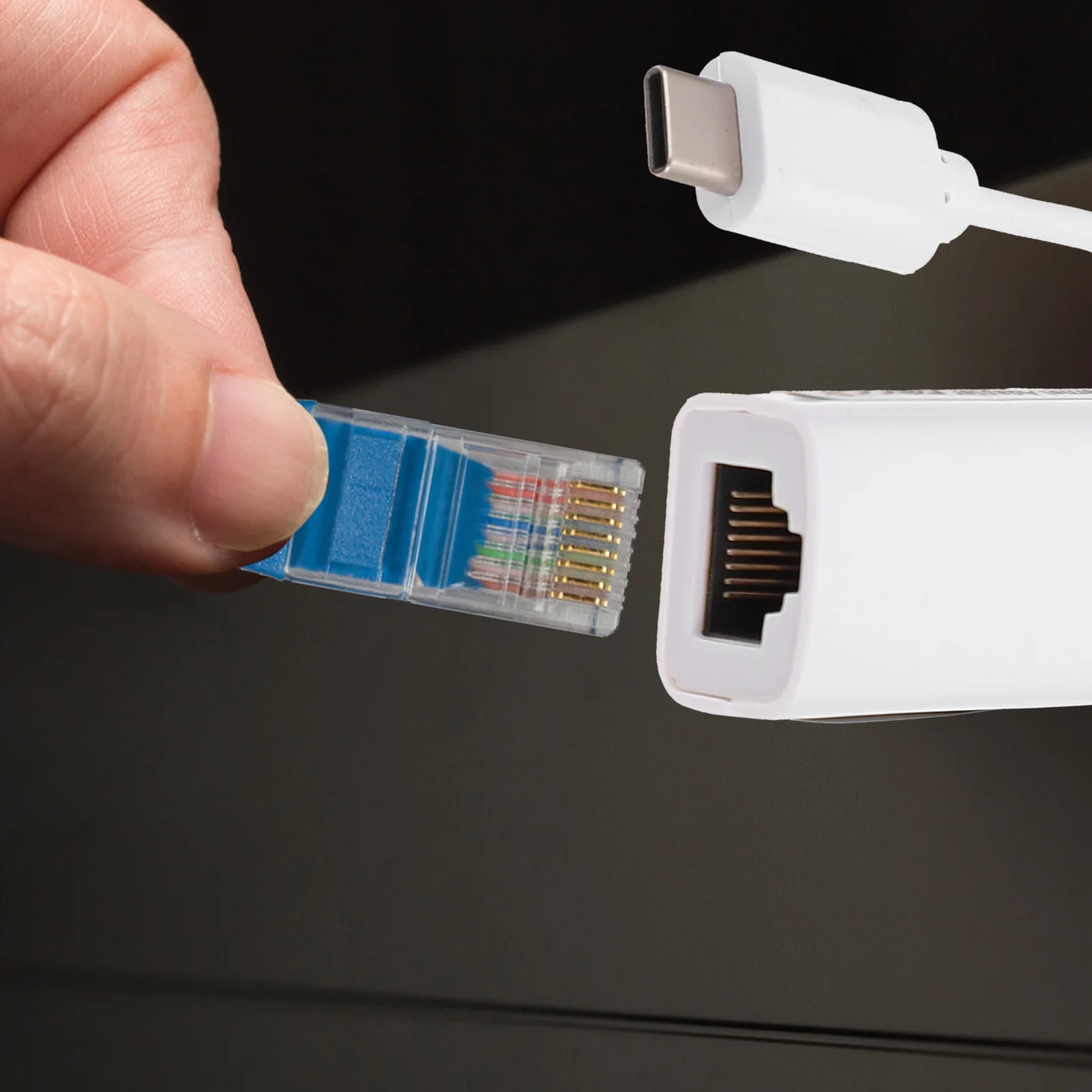 

1Pcs USB-C Ethernet Adapter High Cable Converter Supports 10 100mbps Full Half Duplex Multiple System Compatible