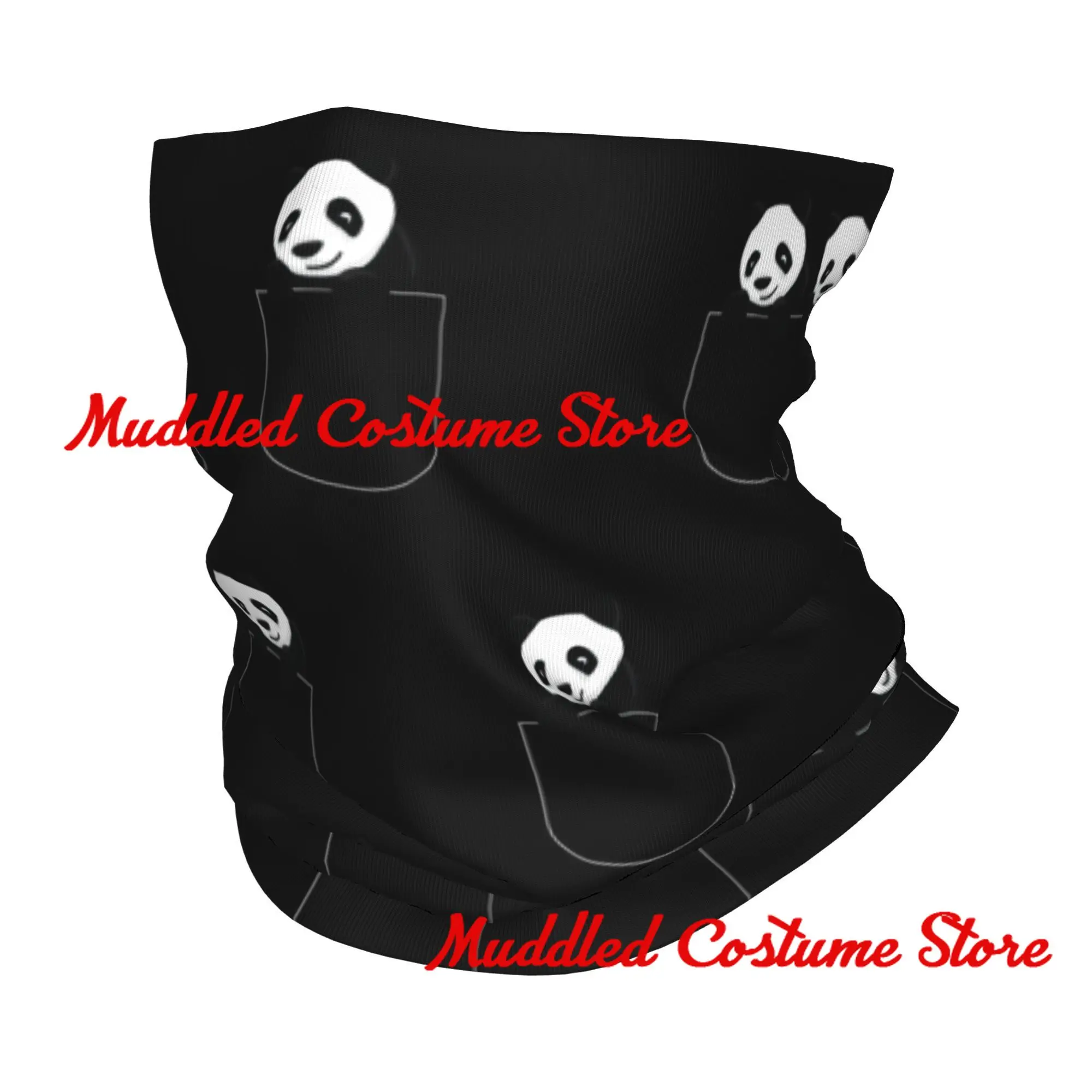 

Симпатичные карманные черно-белые гетры с принтом панды, бандана, зимняя утеплитель для шеи, мужской ветрозащитный шарф для лица, повязка на голову