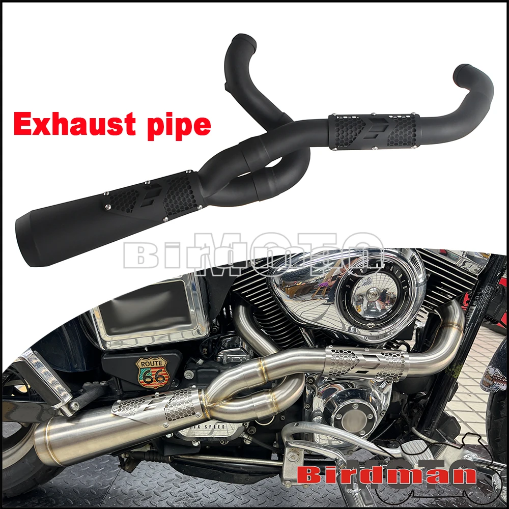 For Harley Dyna Low Rider Street Bob Super Wide Glide Fat Bob CVO EFI FXD 2016-2017 High Performance Header Exhaust Muffler Pipe