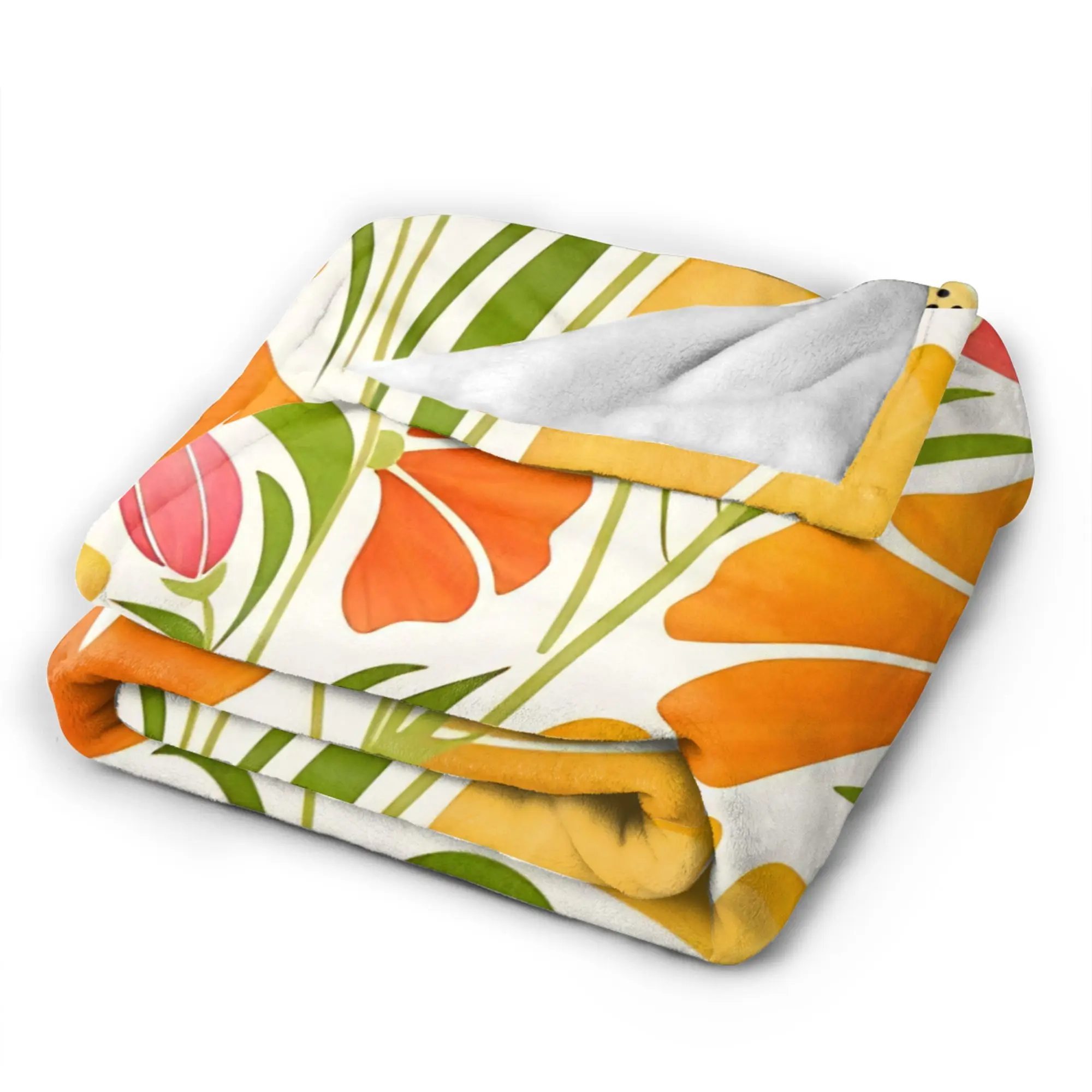 Flower Market  Plush Blanket Girls Boys  Flannel Throw Blanket For Outdoor Warm Soft Custom Quality Bedspread Gift Idea