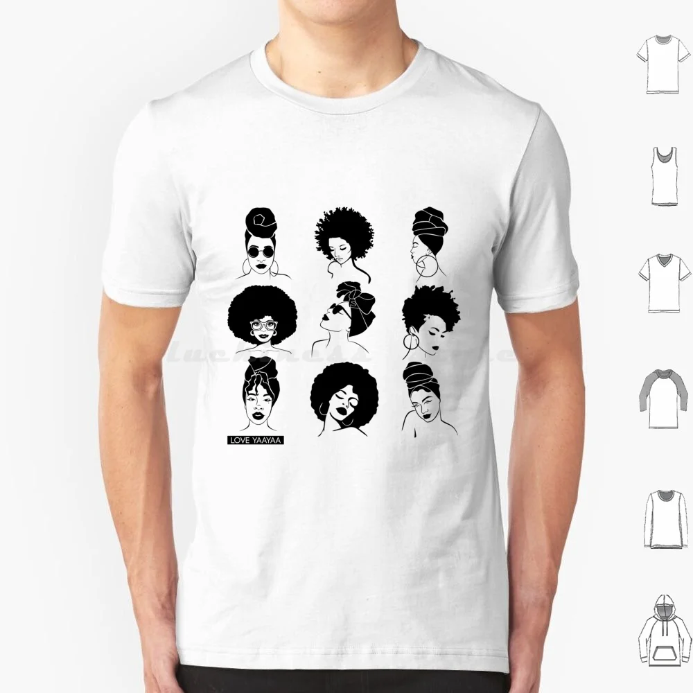 Black Women Afro Hairstyles And Headwrap Classic T Shirt T Shirt 6xl Cotton Cool Tee Afro Centric Cultural Black Girl Magic