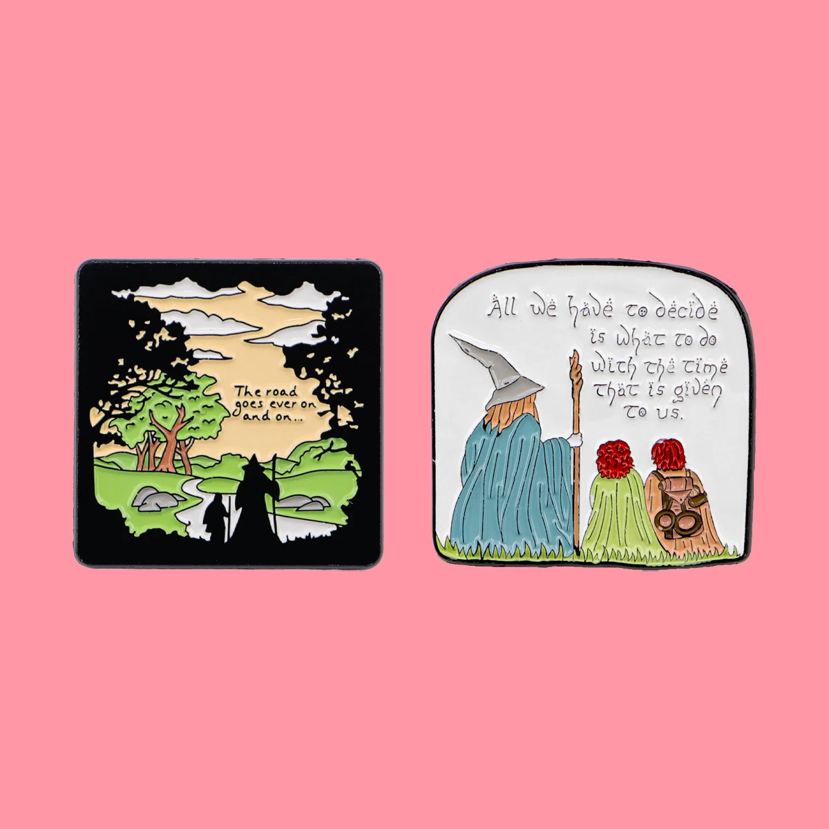 Klassische Film-Emaille-Anstecknadel „This Road Goes Ever On“ Brosche Herren-Anstecknadeln Abzeichen Kleidung Accessoires Vintage-Schmuck Fans Geschenke
