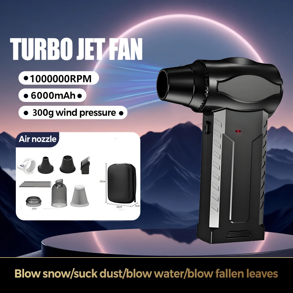 Portable Dust Blower 1000000RPM Power Display Air Jet Blower 6-Gear Speed Adjustable Powerful Blowing Compressed Air Duster