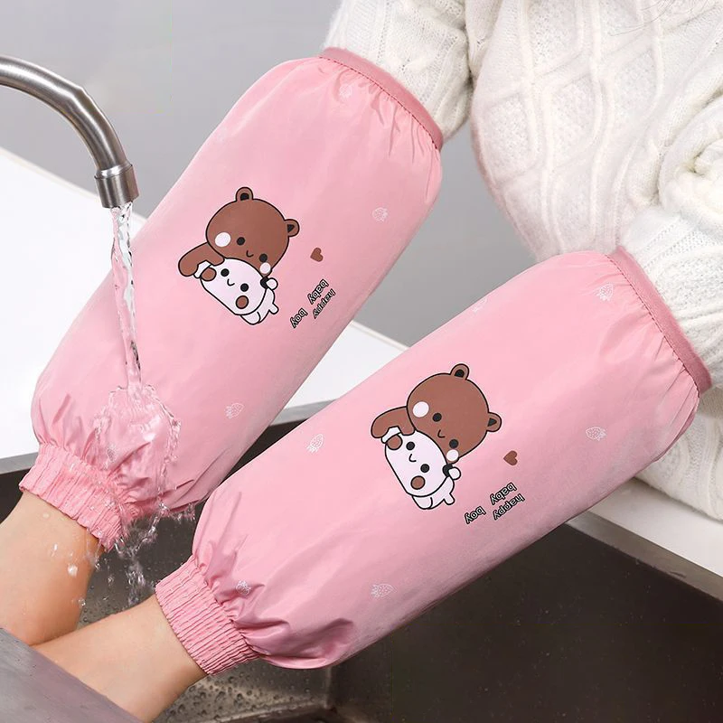

1Pair Of Anti-fouling Sleeve Cover Waterproof Cartoon Pattern Dirty Resistant Protective Cuff Design Dirt-proof Hand Sleeves