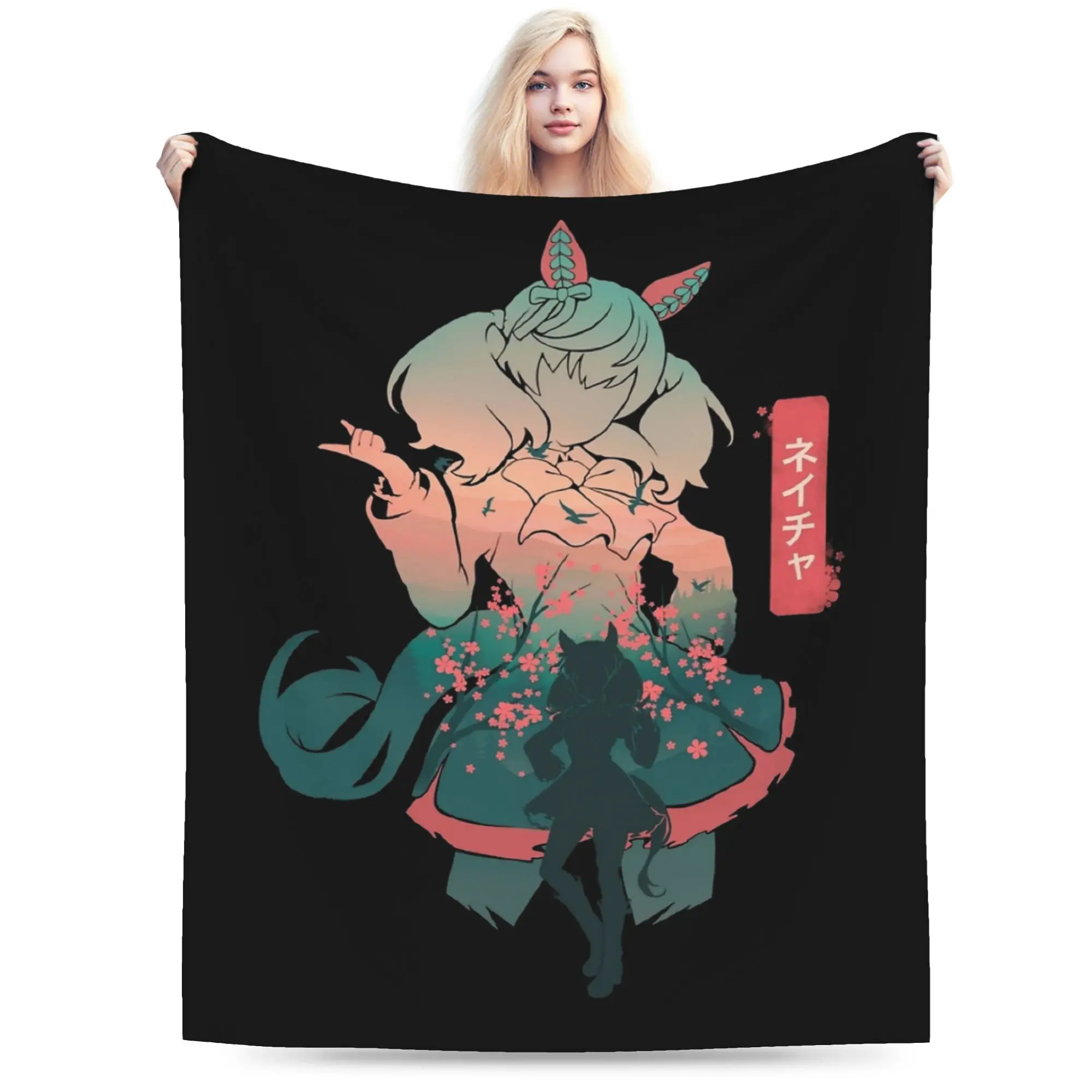 

Nice Nature Uma Musume Anime Blankets Flannel Winter Multifunction Lightweight Throw Blankets for Bed Car Bedspread