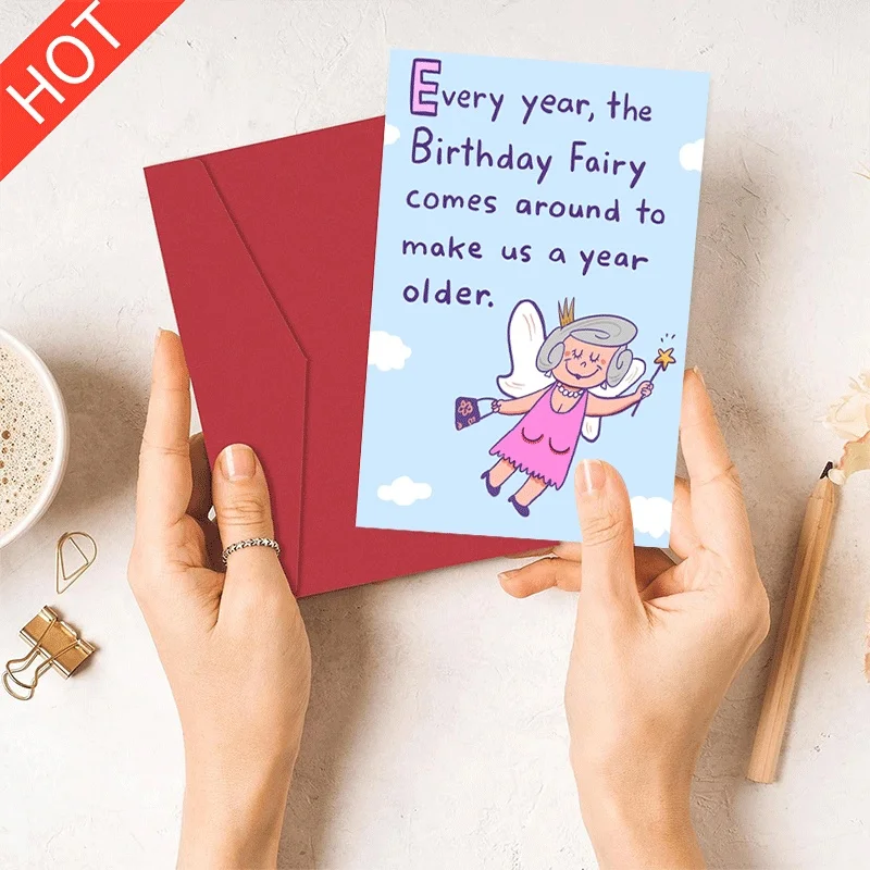 

Birthday Fairy Greeting Card Funny Birthday Card for Adults Kids Year Older Themed Birthday Card