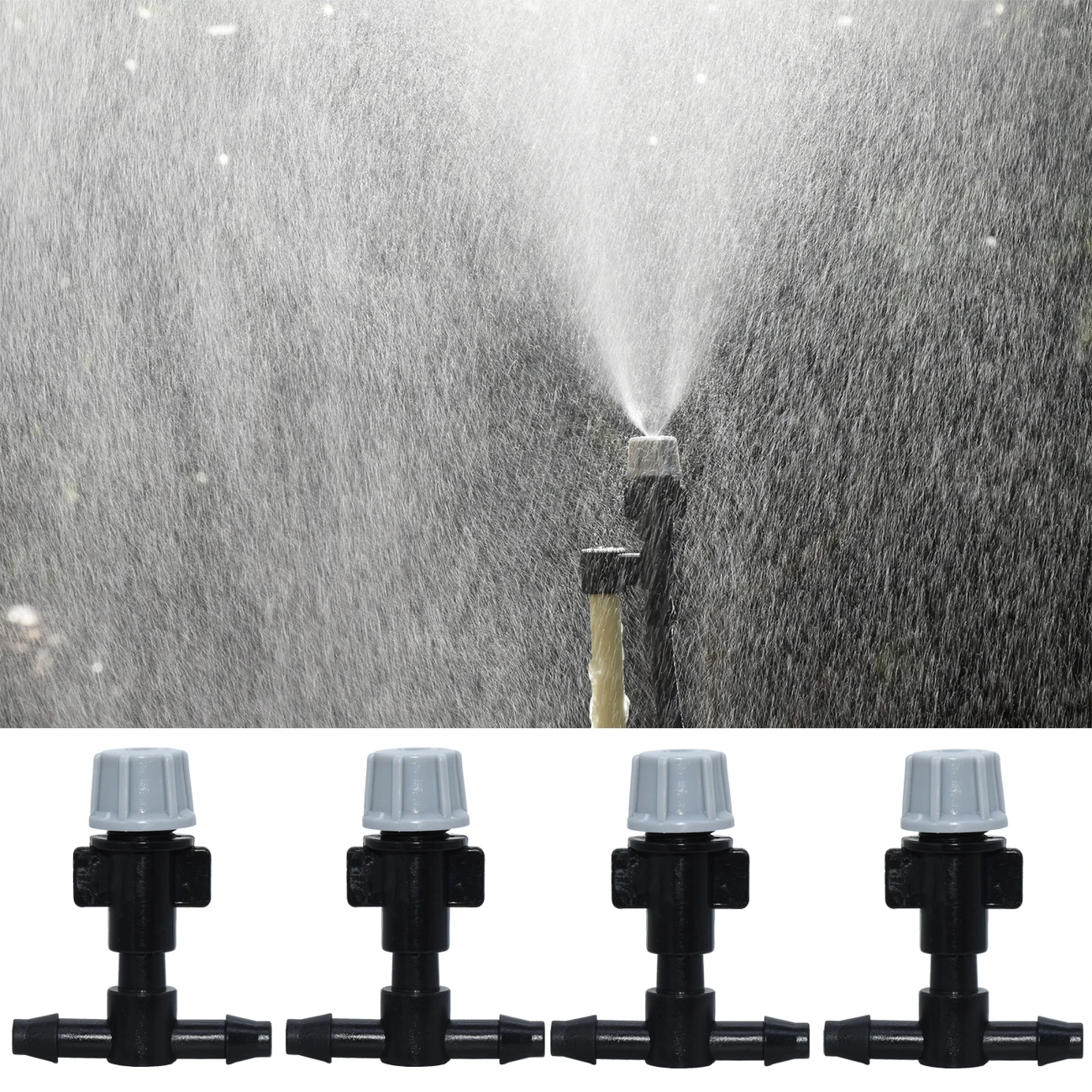 KESLA 20PCS Plasic Watering Irrigation Garden Misting Sprinkler Heads Nozzle w/ Tee joints for Misting Watering Irrigation