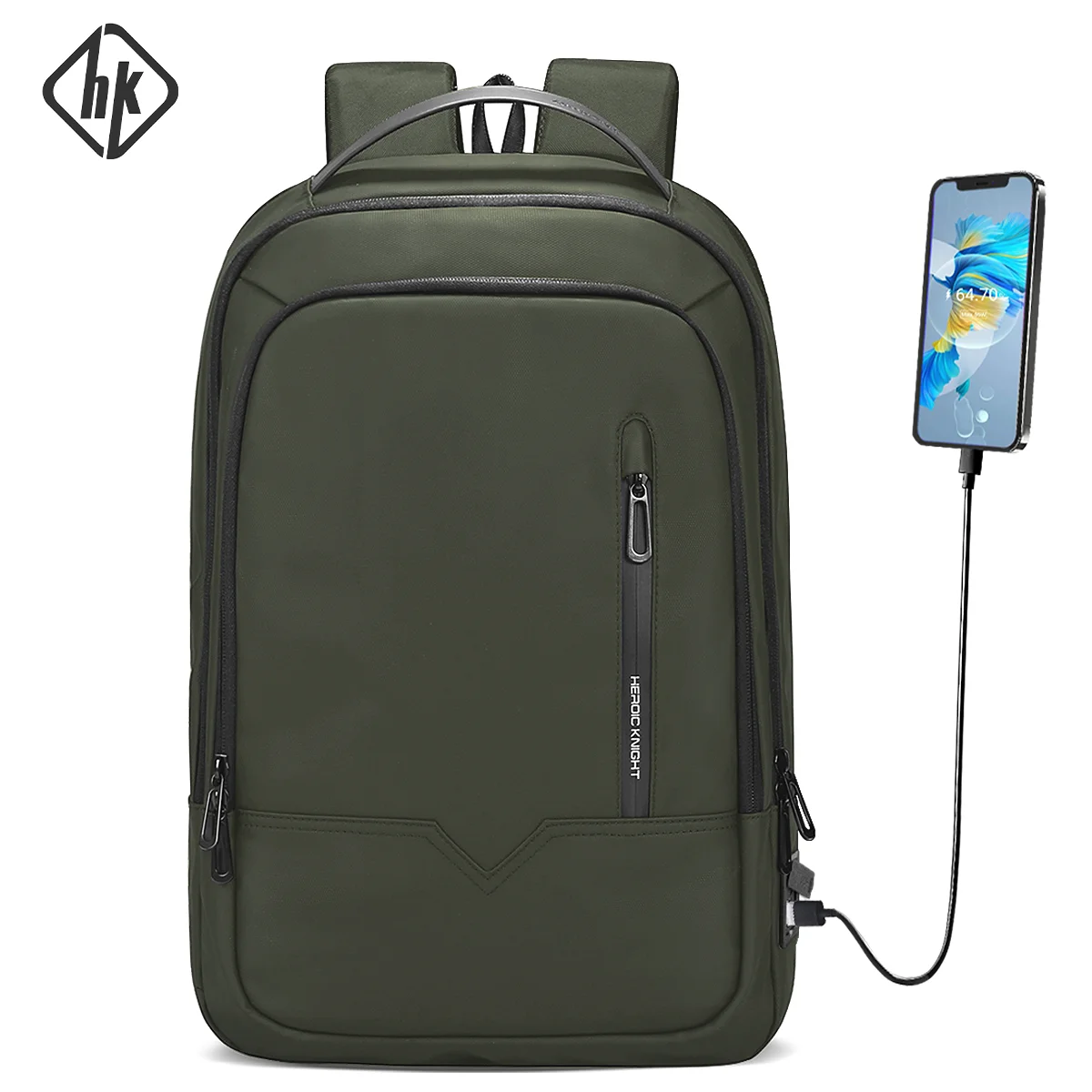 HcanKcan-Mochila De Viaje expandible multifuncional para hombre, resistente al agua, para ordenador portátil de 15,6 pulgadas, con carga USB