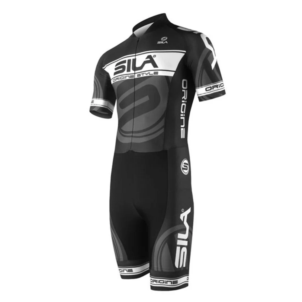 

SILA Men Tri Suit Triathlon Clothing Aero Lycra Skinsuit Ropa Ciclismo Bike Outdoor Cycling Jumpsuit Monkey Inline Skating Suit