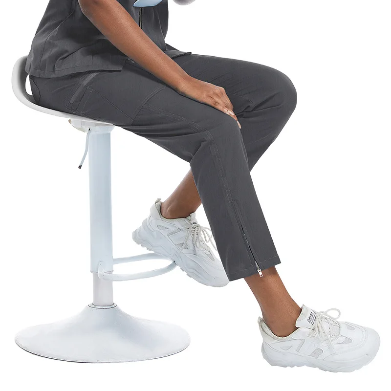 Pantalon européen et américain à Tube droit avec fermeture éclair, grande taille, taille haute, pantalon de travail décontracté et confortable, accessoires d'infirmière