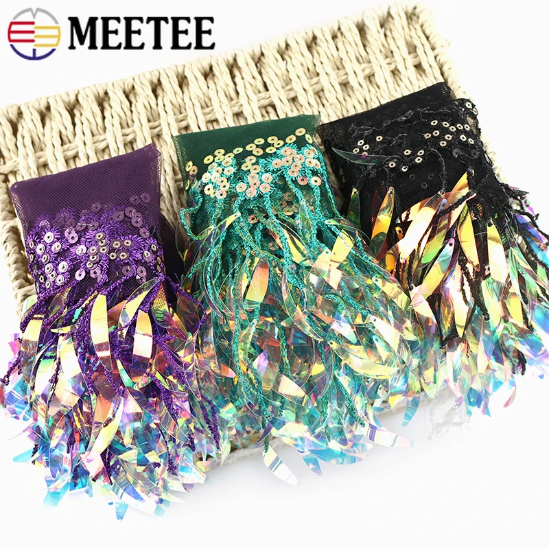 

2-10Yard 15cm Sequin Tassel Mesh Tassels Fringe Decor Lace Trim Wedding Clothes Curtain Fringes Trimmings DIY Sewing Accessories