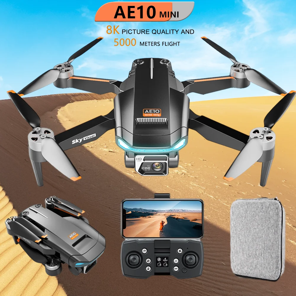 AE10 MINI dron 8K HD ESC podwójny aparat bezszczotkowy silnik składany Quadcopter profesjonalny fotograf lotniczy GPS helikopter RC