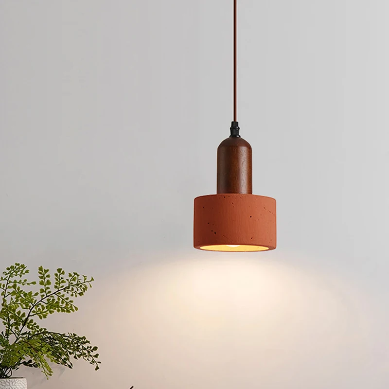 

Led Circular Home Pendant Light Themed Restaurant Retro Atmosphere Red Chandelier Modern Bedroom Bedside Table Ceiling Lighting